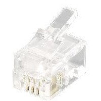 Equip telefonski konektor. RJ11. 4P4C. RJ-11 (4P4C). Prozirni. 0,5 g. 7,62 mm. 12,3 mm. 7,2 mm