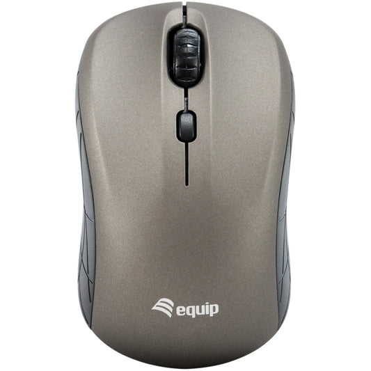 Equip optički mini bežični miš. Za dekstre. Optički. RF bežični. 1600 DPI. Sivi.