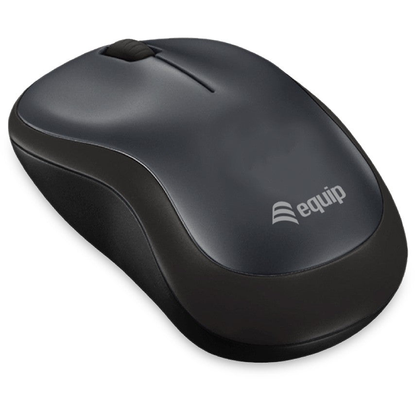 Bežični udobni miš Equip. Za dekstre. Optički. Bežični RF. Crni.
