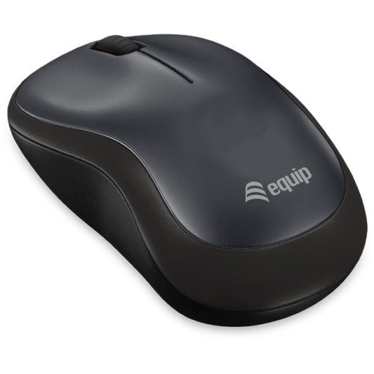Bežični udobni miš Equip. Za dekstre. Optički. Bežični RF. Crni.