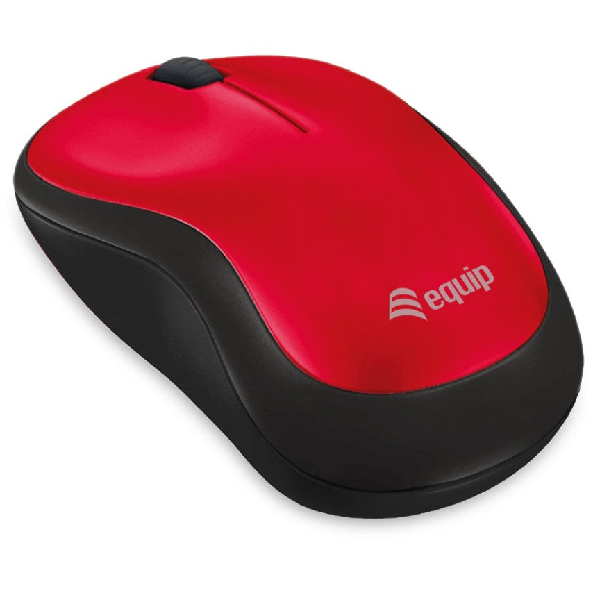 Bežični udobni miš Equip. Za dekstre. Optički. Bežični RF. Crveni.