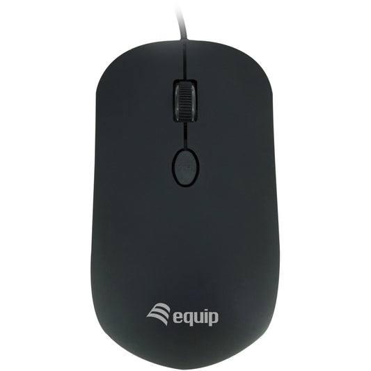 Equip USB Comfort miš. Za dekstre. Optički. USB Tip-A. 1600 DPI. Crni.