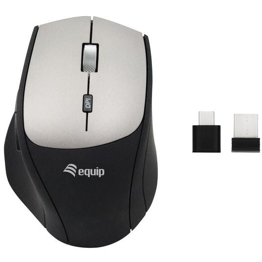 Equip 245115. Desni. Optički. RF bežični. 2400 DPI. Crni.