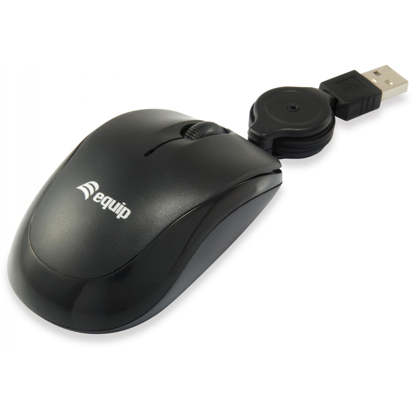 Equip optički putni miš. Za dekstre. Optički. USB Tip-A. 1000 DPI. Crni.