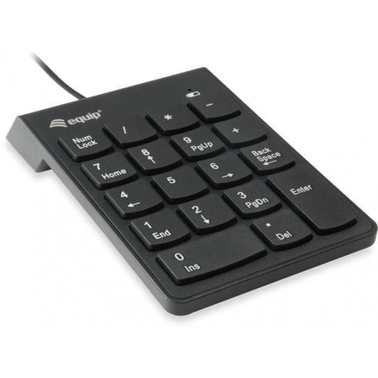 Equip USB numerička tastatura. Tastatura. USB. 18. Univerzalna. 1,35 m. Crna.