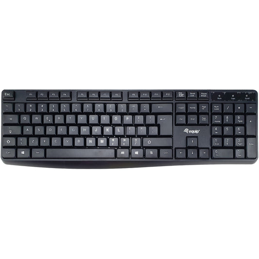 Žičana USB tastatura Equip. Američki/međunarodni raspored (QWERTY). Puna veličina (100%). Žičana. USB. QWERTY. Crna.