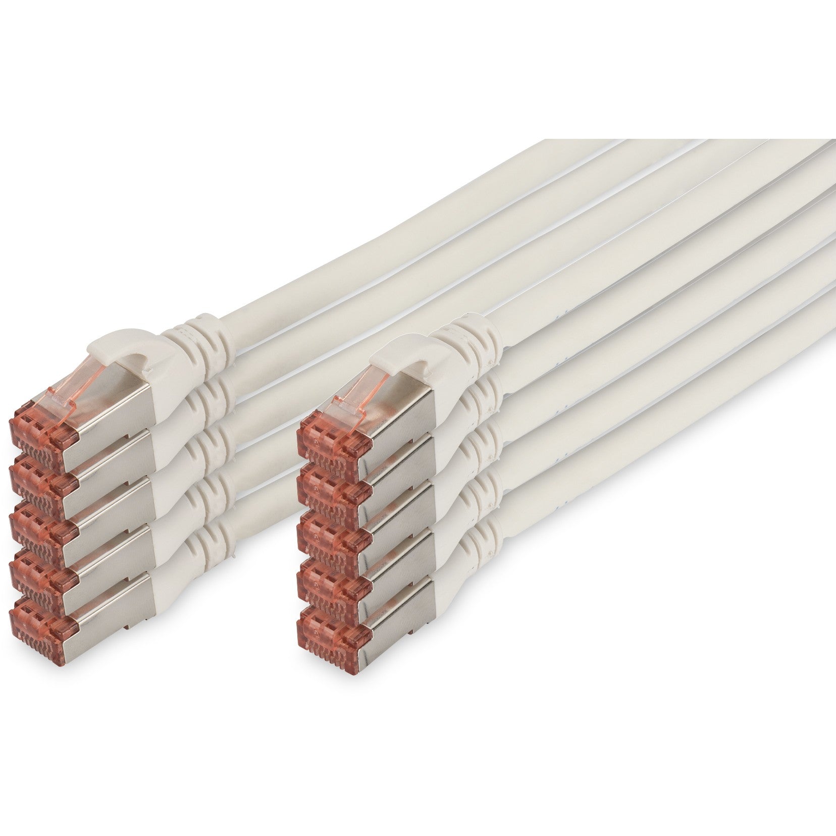 Digitus CAT 6 S/FTP patch kabel. 10 komada. 5 m. Cat6. S/FTP (S-STP). RJ-45. RJ-45. Bijeli.