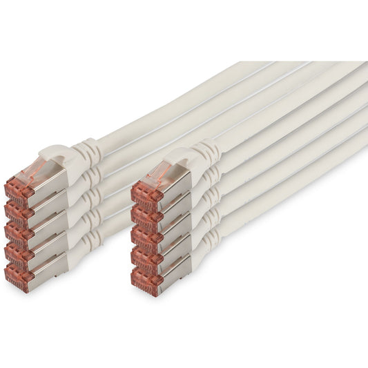 Digitus CAT 6 S/FTP patch kabel. 10 komada. 0,5 m. Cat6. S/FTP (S-STP). RJ-45. RJ-45. Bijeli.
