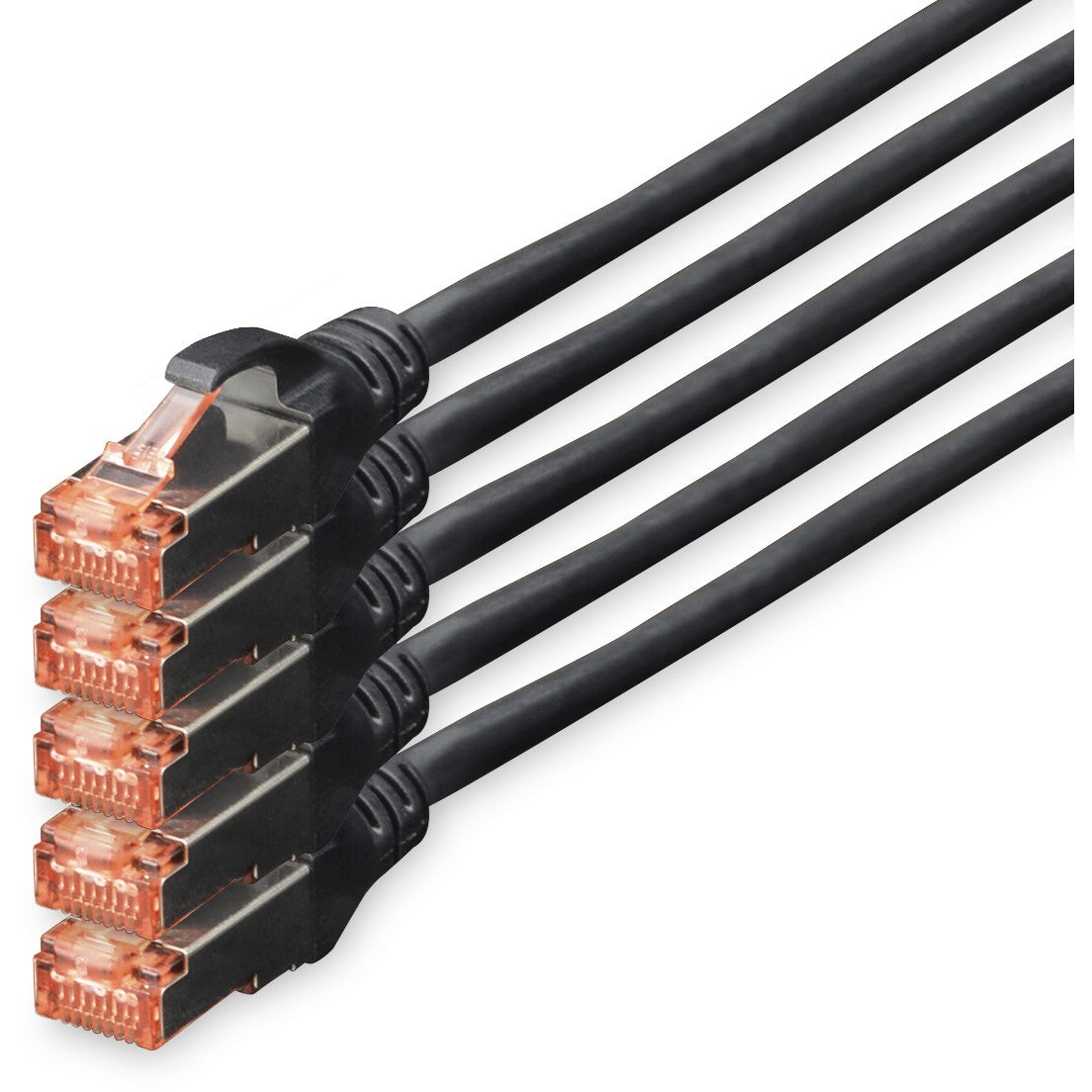 Digitus CAT 6 S/FTP patch kabel. 5 komada. 10 m. Cat6. S/FTP (S-STP). RJ-45. RJ-45. Crni.
