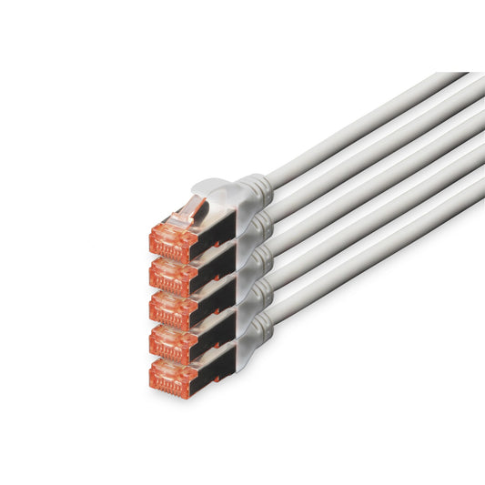 Digitus CAT 6 S/FTP patch kabel. 5 komada. 20 m. Cat6. S/FTP (S-STP). RJ-45. RJ-45. Sivi.