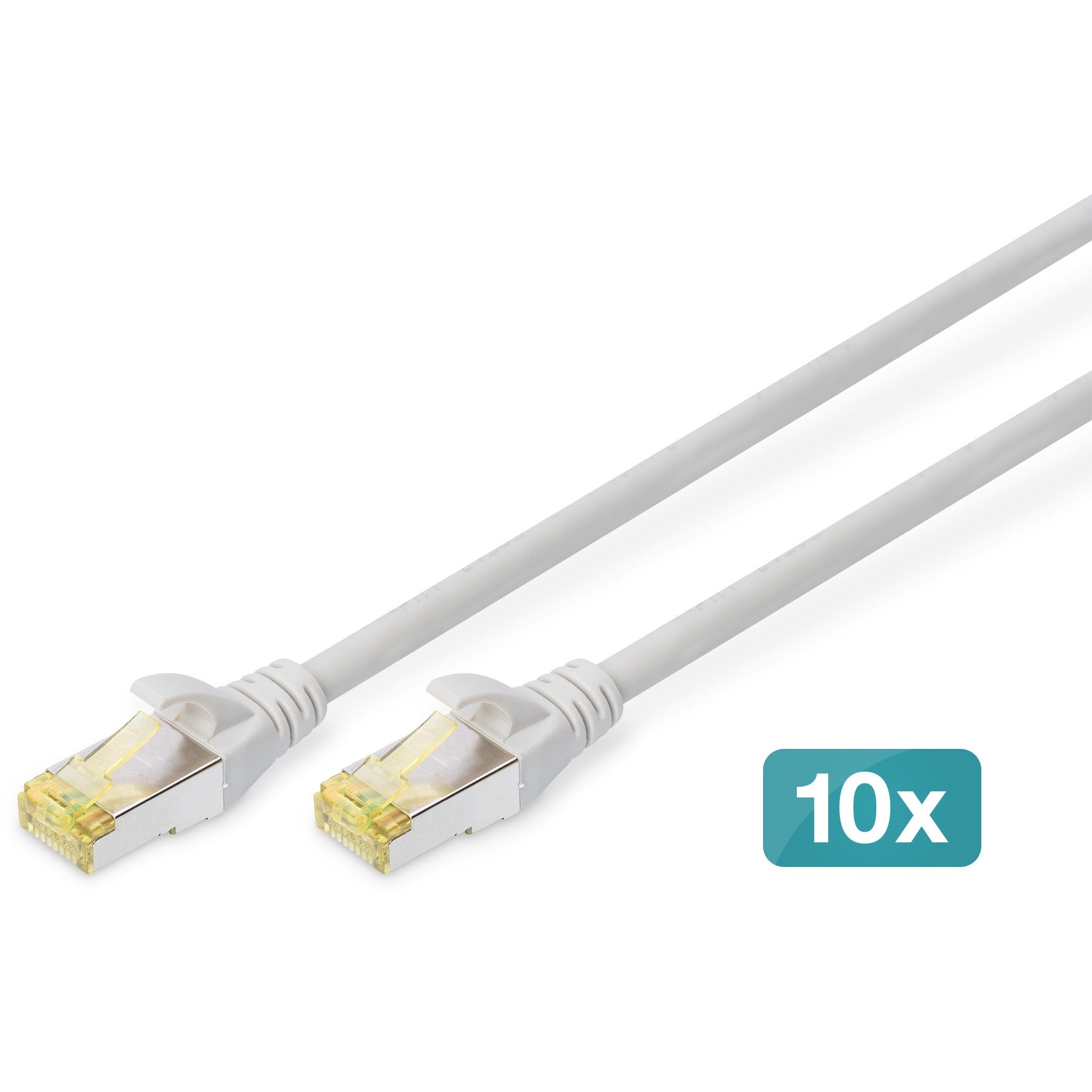 Digitus CAT 6A S/FTP patch kabel. 10 komada. 2 m. Cat6a. S/FTP (S-STP). RJ-45. RJ-45. Sivi.