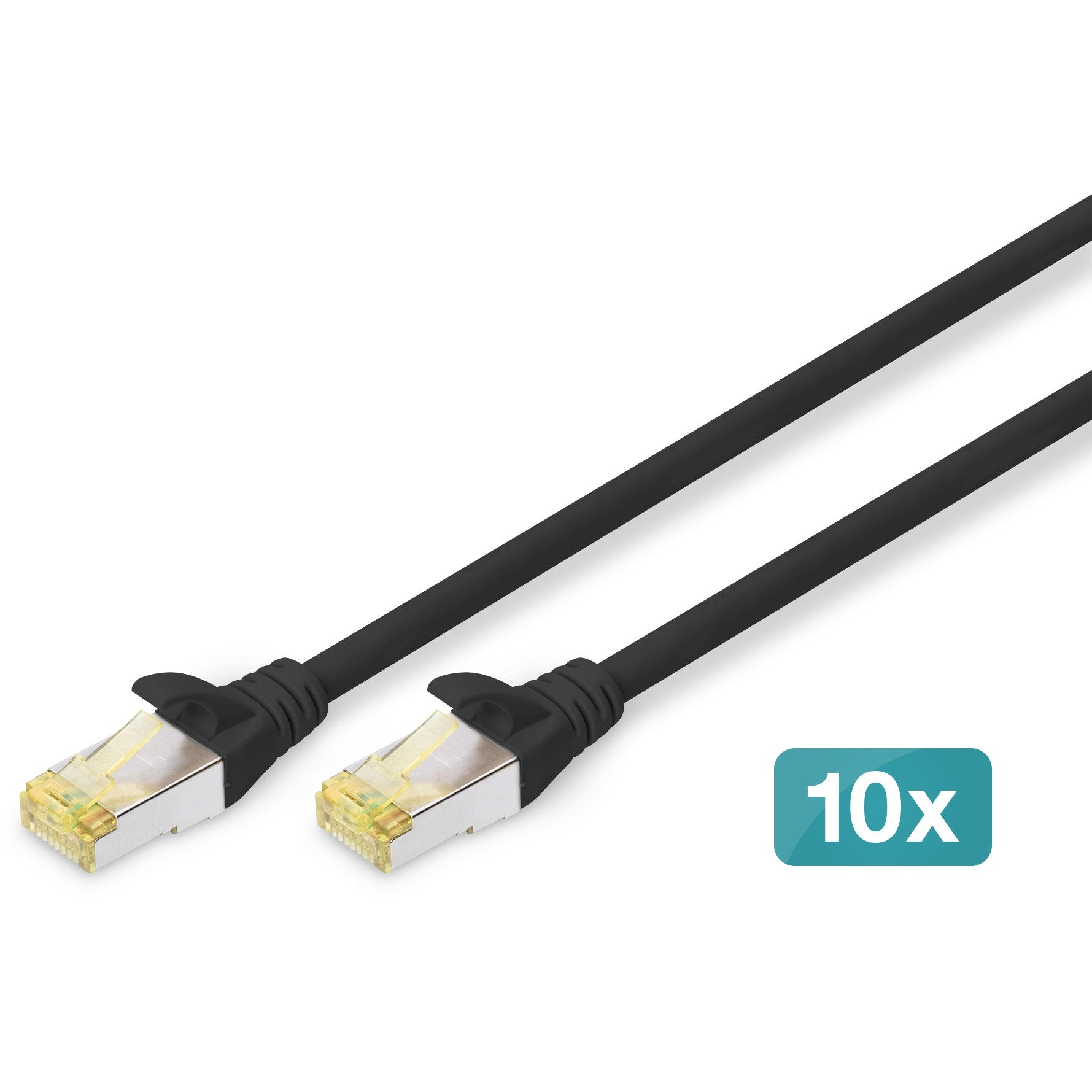 Digitus CAT 6A S/FTP patch kabel. 10 komada. 2 m. Cat6a. S/FTP (S-STP). RJ-45. RJ-45. Crni.