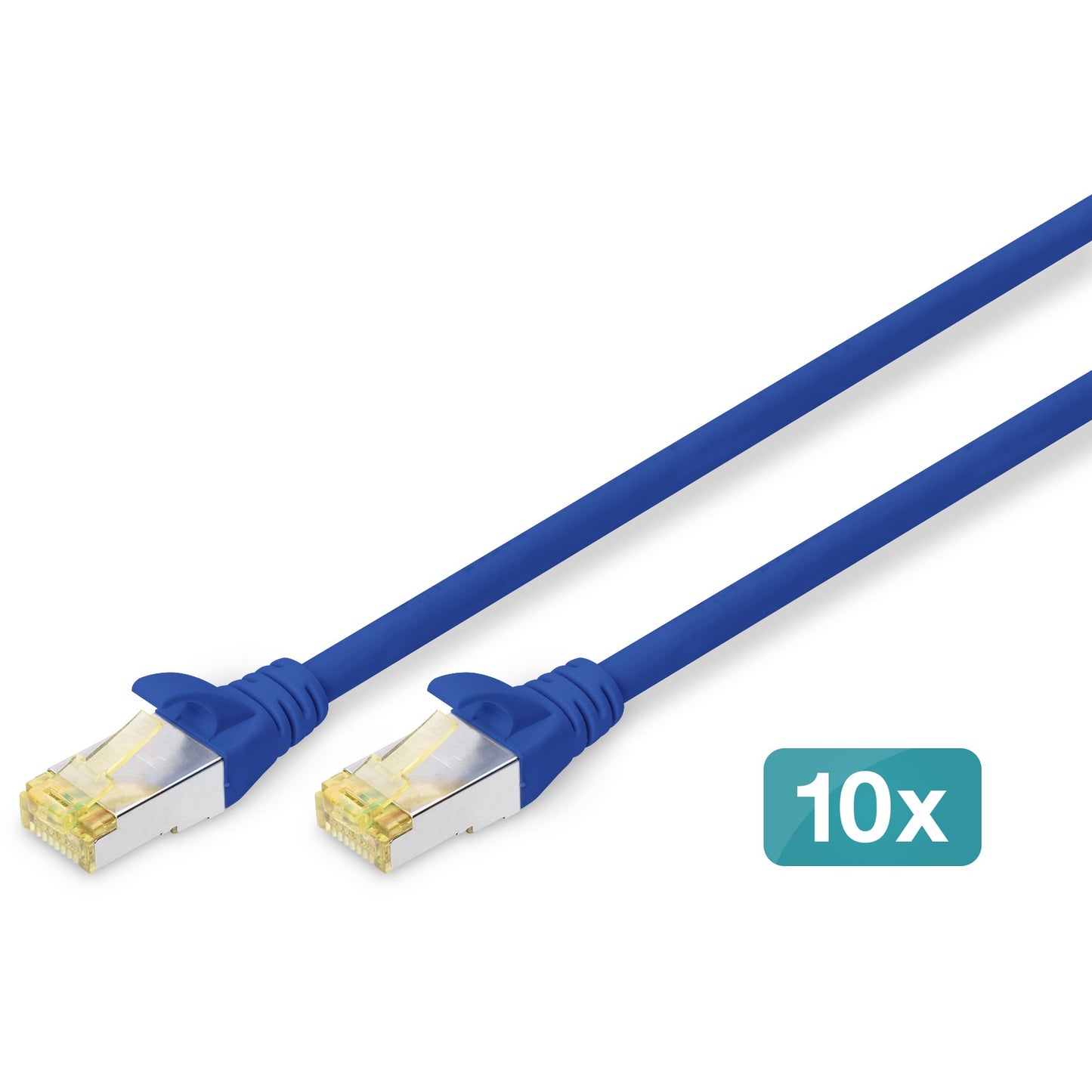 Digitus CAT 6A S/FTP patch kabel. 10 komada. 2 m. Cat6a. S/FTP (S-STP). RJ-45. RJ-45. Plavi.