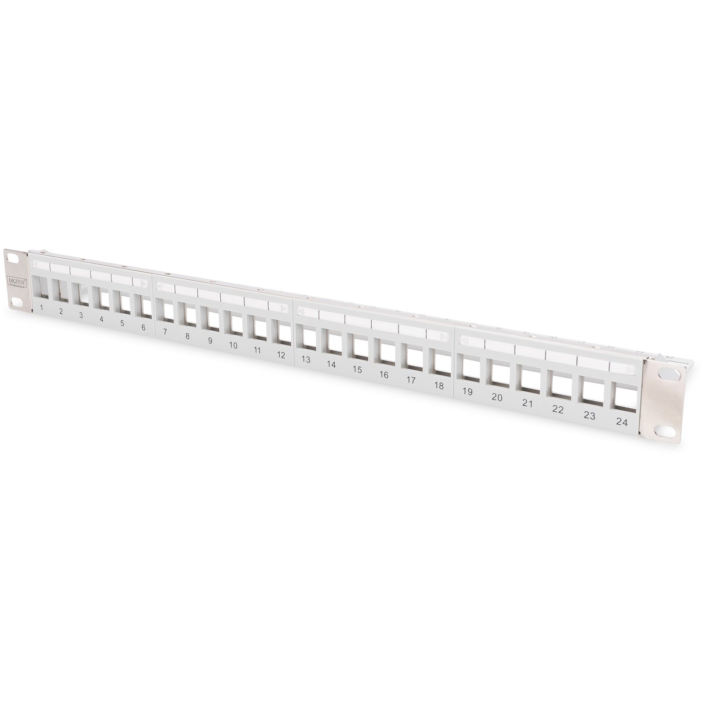 Digitus Modular Patch Panel za Keystone utičnice 1U - Nepopunjen. Cat5e. Cat6. Cat6a. Siva. SPCC. Montaža u rack. 1U. -20 - 70 °C