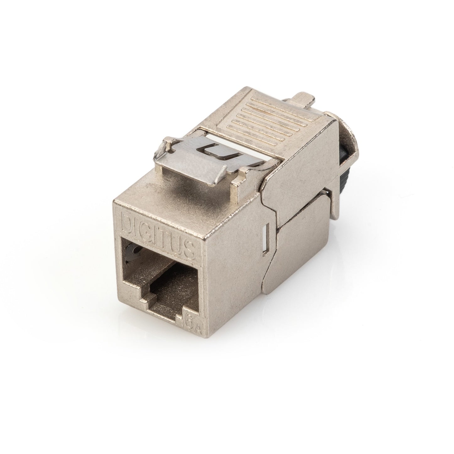 Digitus CAT 6A Keystone modul. Oklopljen s inteligentnim upravljanjem kablovima. Set (24 komada). Ravni. Srebrni. RJ-45. Muški. 10GBase-T. Nikl/Zlato.