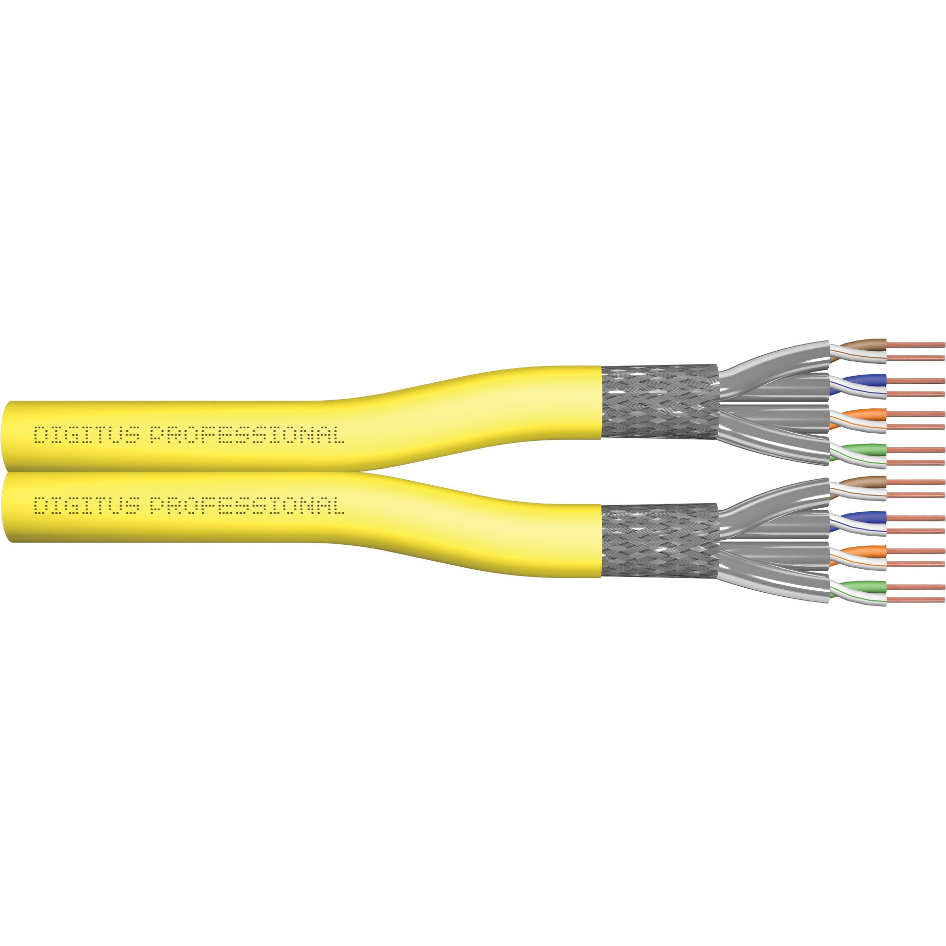 Digitus CAT 7A S/FTP. Instalacijski kabel. 100 m. Duplex. Dca-s1a d1 a1. GHMT PVP certificiran. 100 m. Cat7a. Žuti