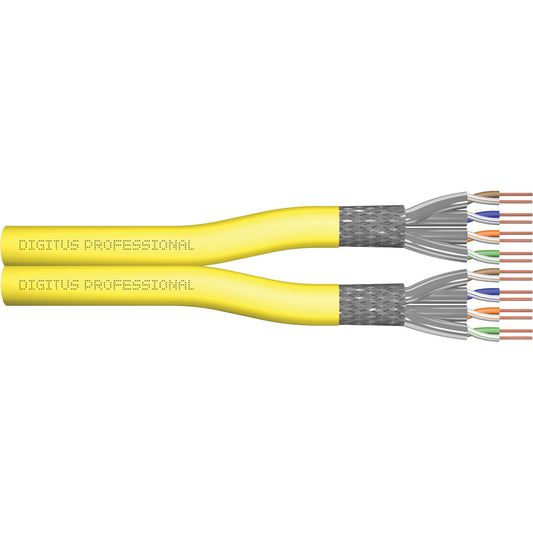 Digitus CAT 7A S/FTP. Instalacijski kabel. 100 m. Duplex. Dca-s1a d1 a1. GHMT PVP certificiran. 100 m. Cat7a. Žuti