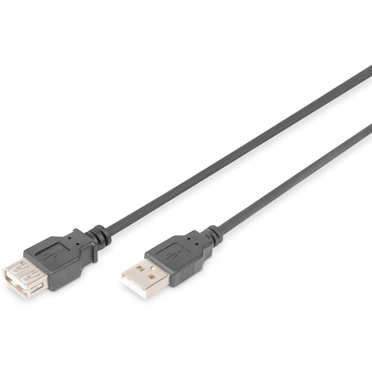 Digitus USB 2.0 produžni kabel. 5 m. USB A. USB A. USB 2.0. Muški/Ženski. Crni.