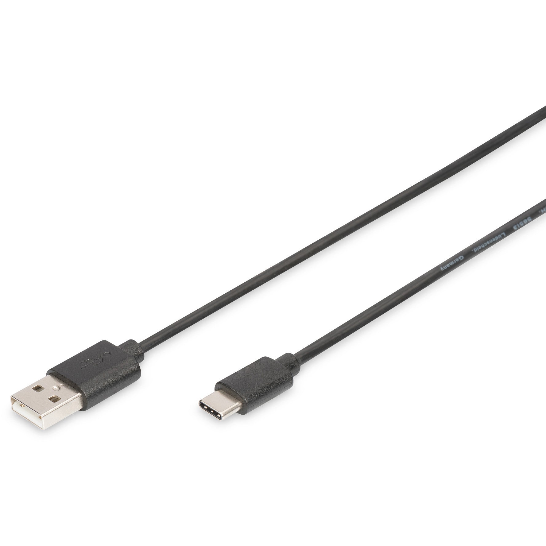 Digitus USB Type-C priključni kabel. Type-C na A. 1 m. 2 x USB A. USB C. USB 2.0. 0.48 Gbit/s. Crni