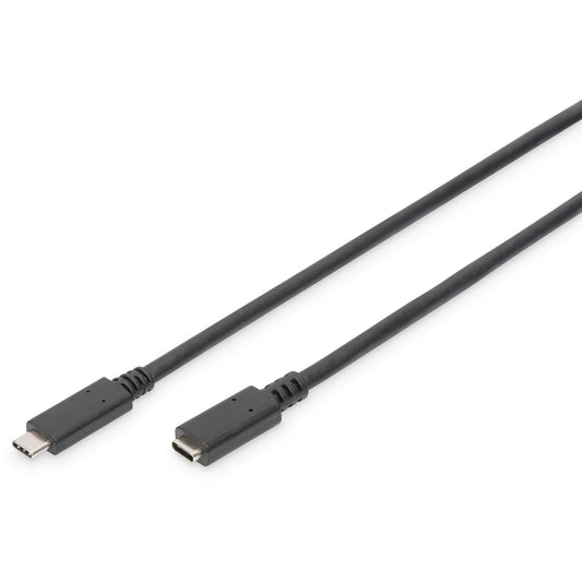 Digitus USB Type-C produžni kabel. Type-C na C. 2 m. USB C. USB C. USB 2.0. 0.48 Gbit/s. Crni