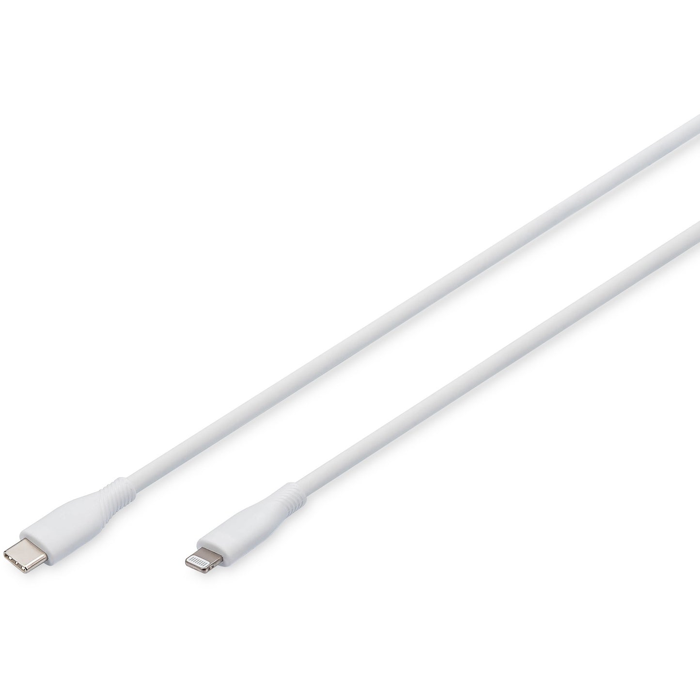 Digitus Lightning silikonski konektorski kabel. USB-C na Lightning. 0,5 m. Bijeli. 0,5 m. Lightning. USB-A. Muški. Muški. Bijeli