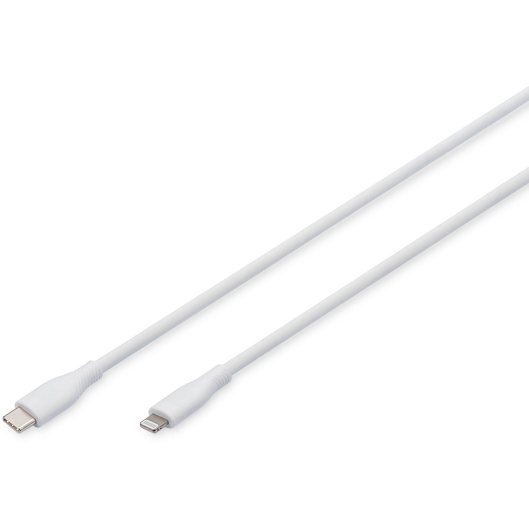 Digitus Lightning silikonski konektorski kabel. USB-C na Lightning. 0,5 m. Bijeli. 0,5 m. Lightning. USB-A. Muški. Muški. Bijeli
