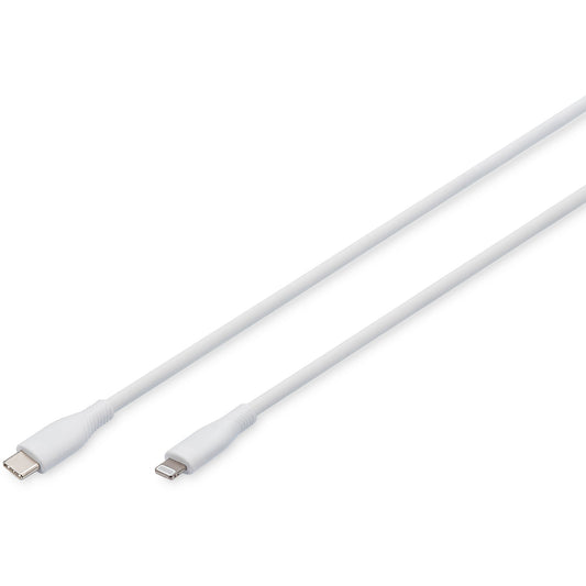 Digitus Lightning silikonski konektorski kabel. USB-C na Lightning. 0,5 m. Bijeli. 0,5 m. Lightning. USB-A. Muški. Muški. Bijeli