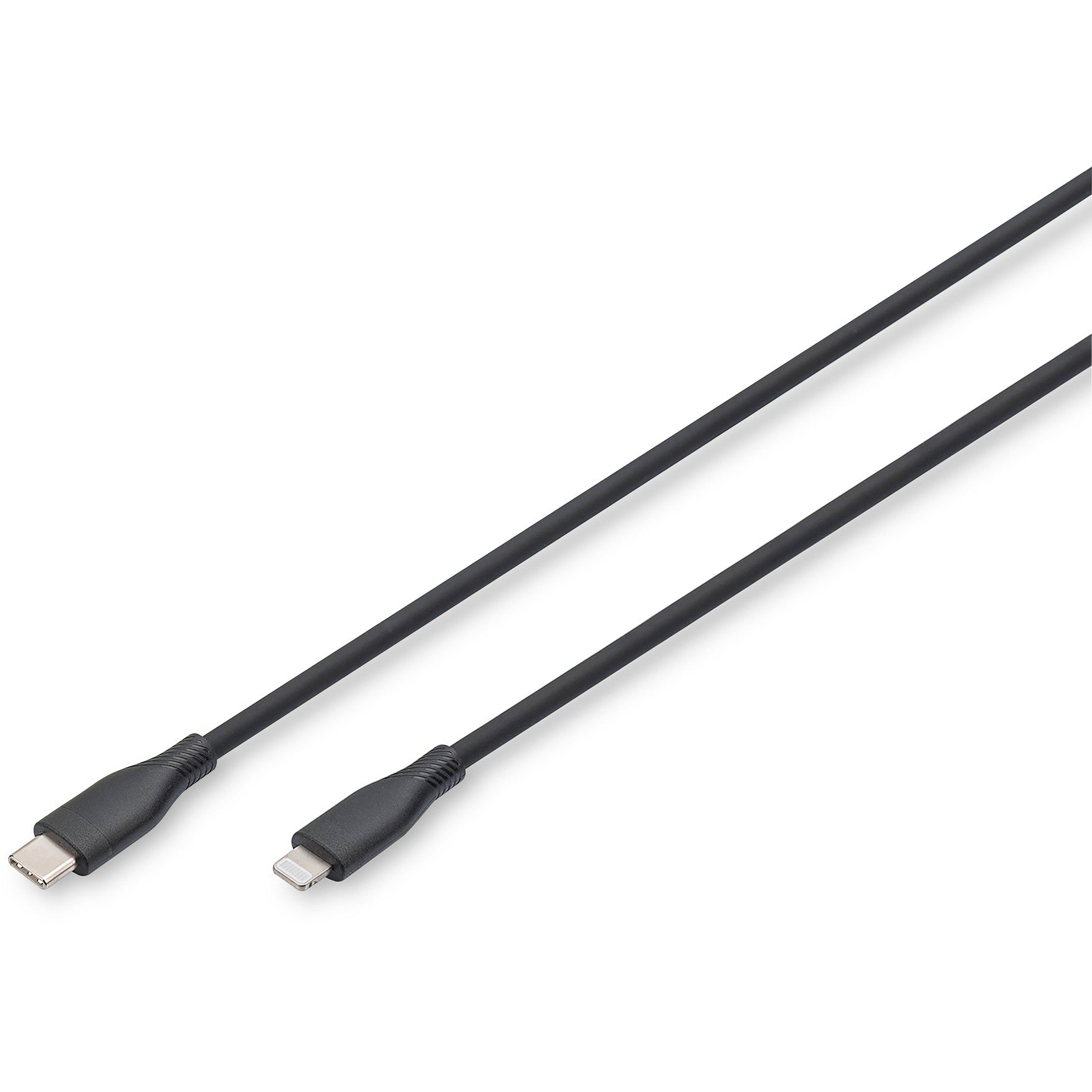 Digitus Lightning silikonski konektorski kabel. USB-C na Lightning. 1m. Crni. 1m. Lightning. USB-A. Muški. Muški. Crni