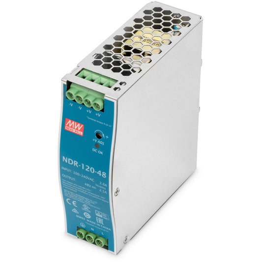 Digitus industrijsko napajanje. 48V DC. 120W. 120W. 90-264V. 47-63Hz. 88% zaštita od preopterećenja. Zeleno. Srebrno.