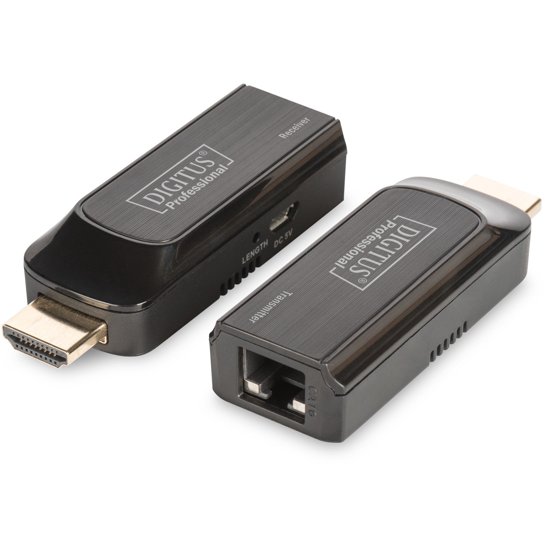 Digitus Mini HDMI Extender Set. 1920 x 1080 piksela. Mrežni predajnik i prijemnik. 50 m. Crni.