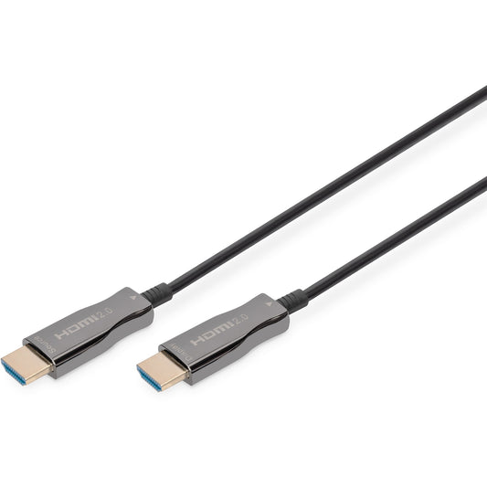Digitus HDMI AOC hibridni optički kabel. UHD 4K. 10 m. HDMI tip A (standardni). 4096 x 2560 piksela. 3D. Crni.