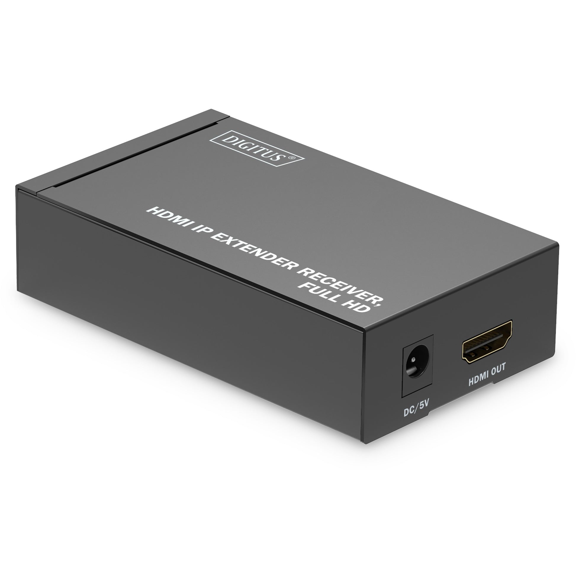 Digitus HDMI IP Extender prijemnik. Full HD. 1920 x 1080 piksela. AV prijemnik. 120 m kabla. Žični. Crni. HDCP.