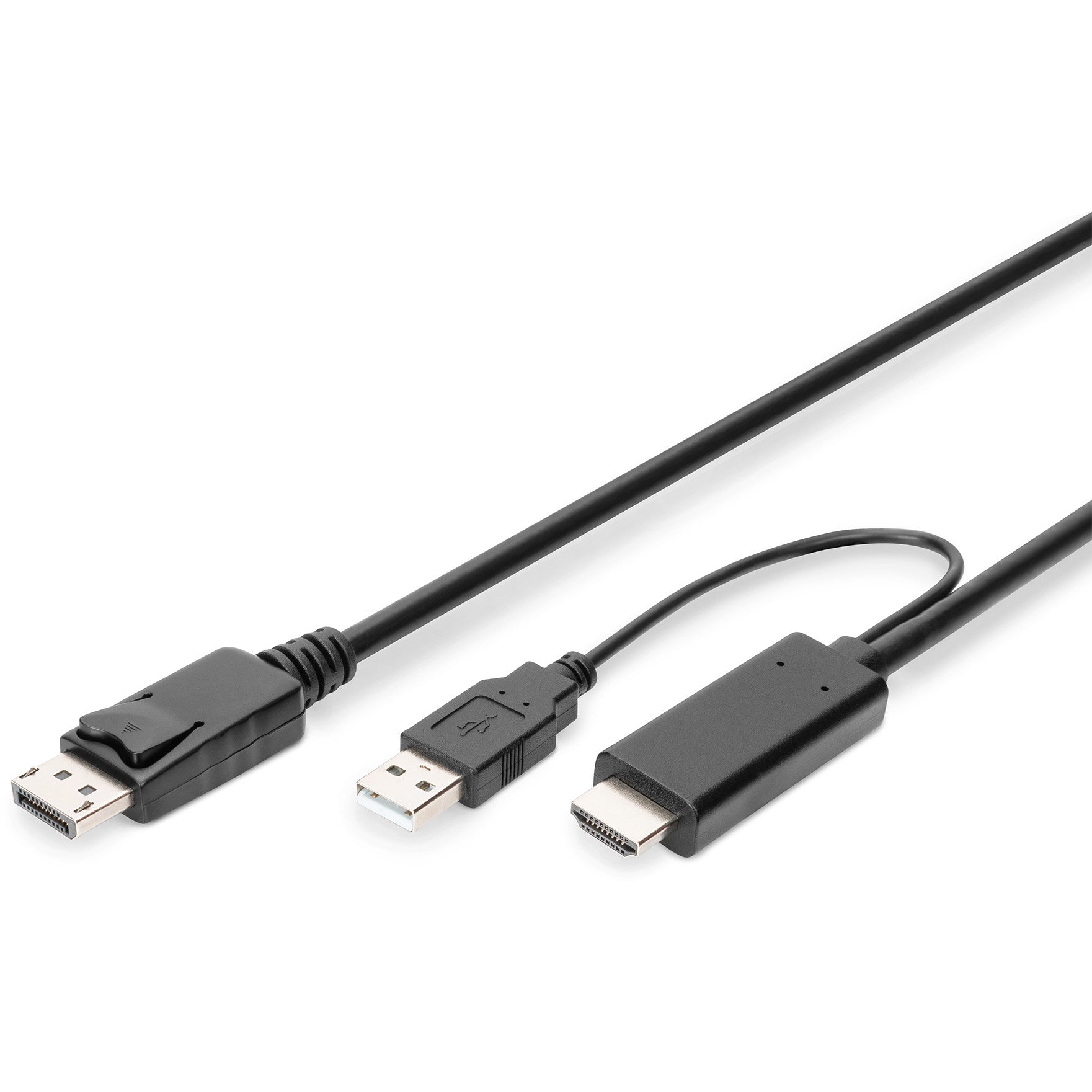 Digitus 4K HDMI adapter kabel - HDMI na DisplayPort. 2 m. HDMI Tip A (standardni). DisplayPort + USB Tip-A. Muški. Muški. Ravni.