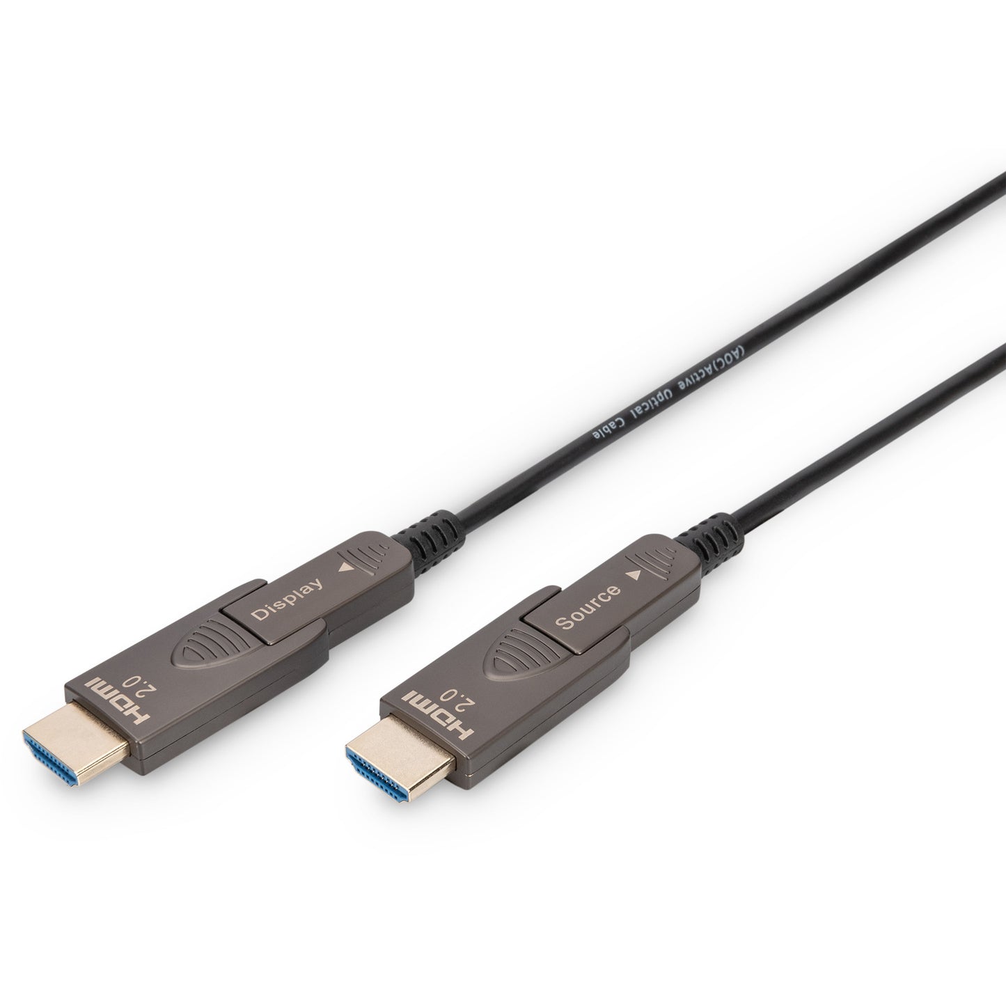 Digitus 4K - HDMI AOC hibridni optički kabel s odvojivim konektorom od 20 m. 20 m. HDMI tip D (mikrofon). HDMI tip D (mikrofon). 4096 x 2560 piksela. 18 Gbit/s. Crni