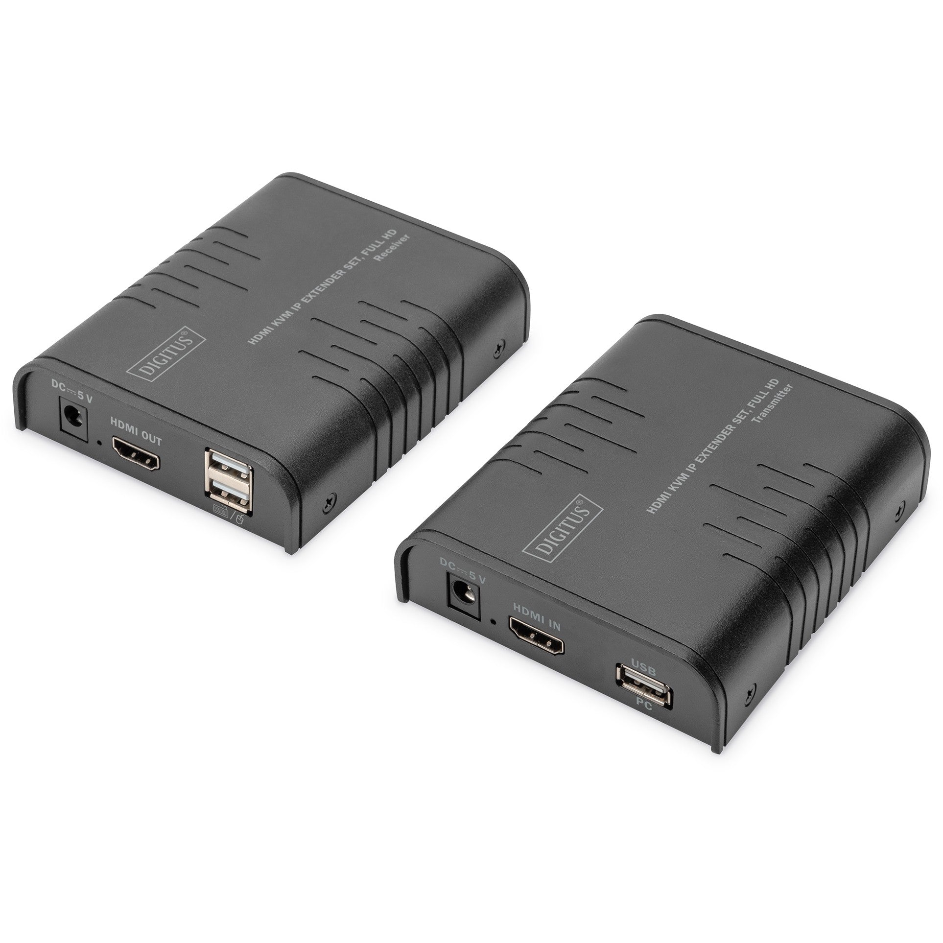 Digitus HDMI KVM IP Extender Set. Full HD. Predajnik i prijemnik. Žični. 120 m. Cat5e. 1920 x 1080 piksela. 1920x1080 60Hz