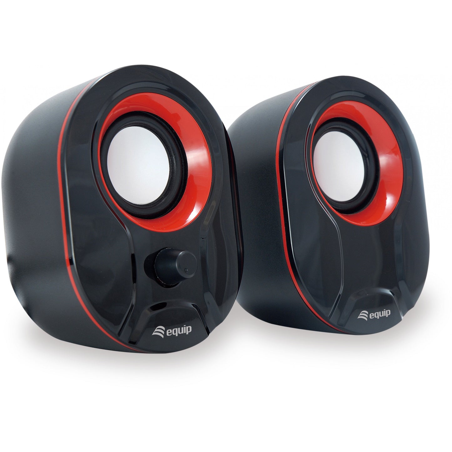 Equipi stereo 2.0 zvučnici. 2.0 kanala. Žični. 3 W. 80 - 20 Hz. 40 oma. Crna. Crvena.