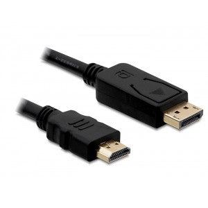 DeLOCK DisplayPort na HDMI kabel, muški/muški, 2m. 2m. Crni. Muški/muški. DisplayPort/HDMI