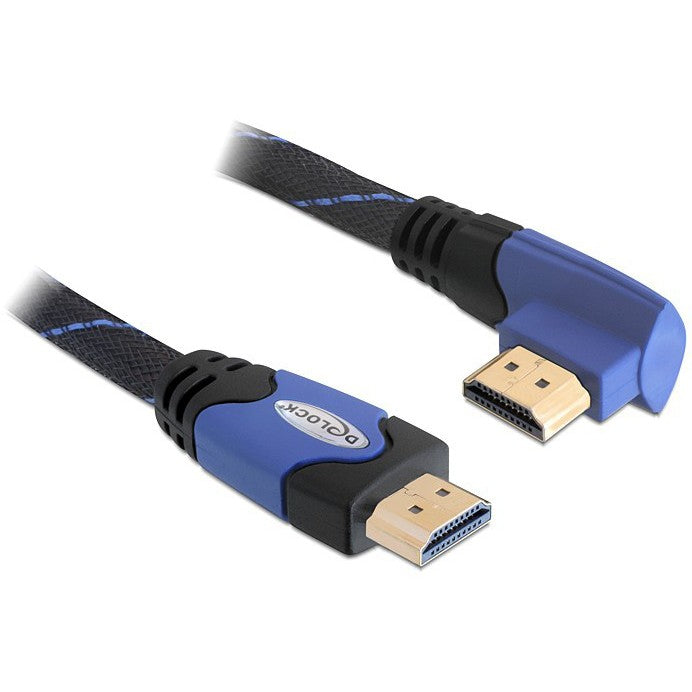 DeLOCK 2m HDMI velike brzine 1.4. 2 m. HDMI tip A (standardni). HDMI tip A (standardni). 4096x2160 piksela. 3D. Crna. Plava.