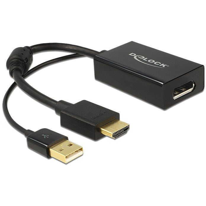 DeLOCK 0,245m HDMI+USB2.0-A/DisplayPort. 0,254m. HDMI + USB. DisplayPort. Muški. Ženski. Zlatni