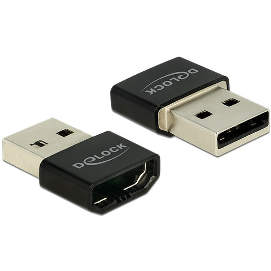 DeLOCK HDMI/USB-A. Crna. Srebrna. 16,6 mm. 23,4 mm. 6,8 mm. Kutija. 1 komad.