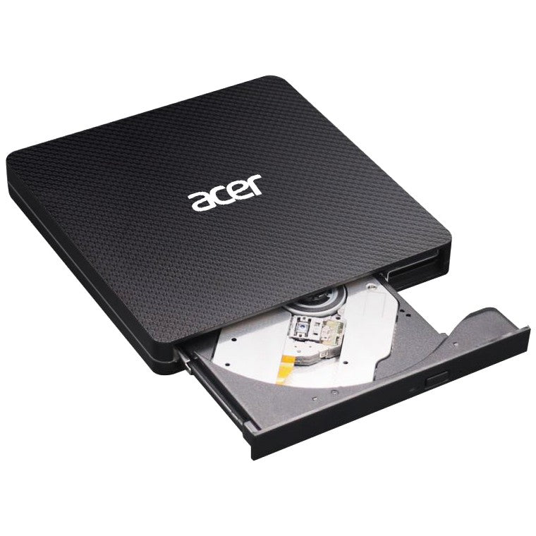 Acer prenosivi DVD pisač AXD001. Crni. Utor za uređaj. Laptop. DVD±RW. USB 3.2 Gen 1 (3.1 Gen 1). CD. CD-R. CD-ROM. CD-RW. DVD+R. DVD+RW. DVD-R. DVD-ROM