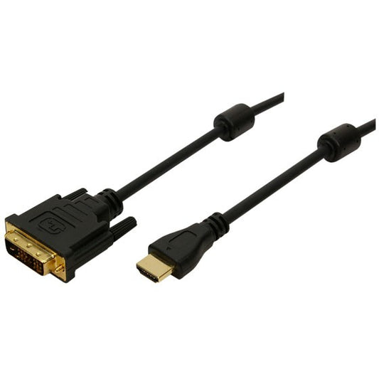 LogiLink 2m HDMI/DVI-D. 2 m. DVI-D. HDMI. Zlatni. Crni. Muški/Ženski.