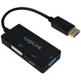 LogiLink CV0109. 0,15 m. DisplayPort. VGA + HDMI + DVI. Muški. Ženski. Ravni.
