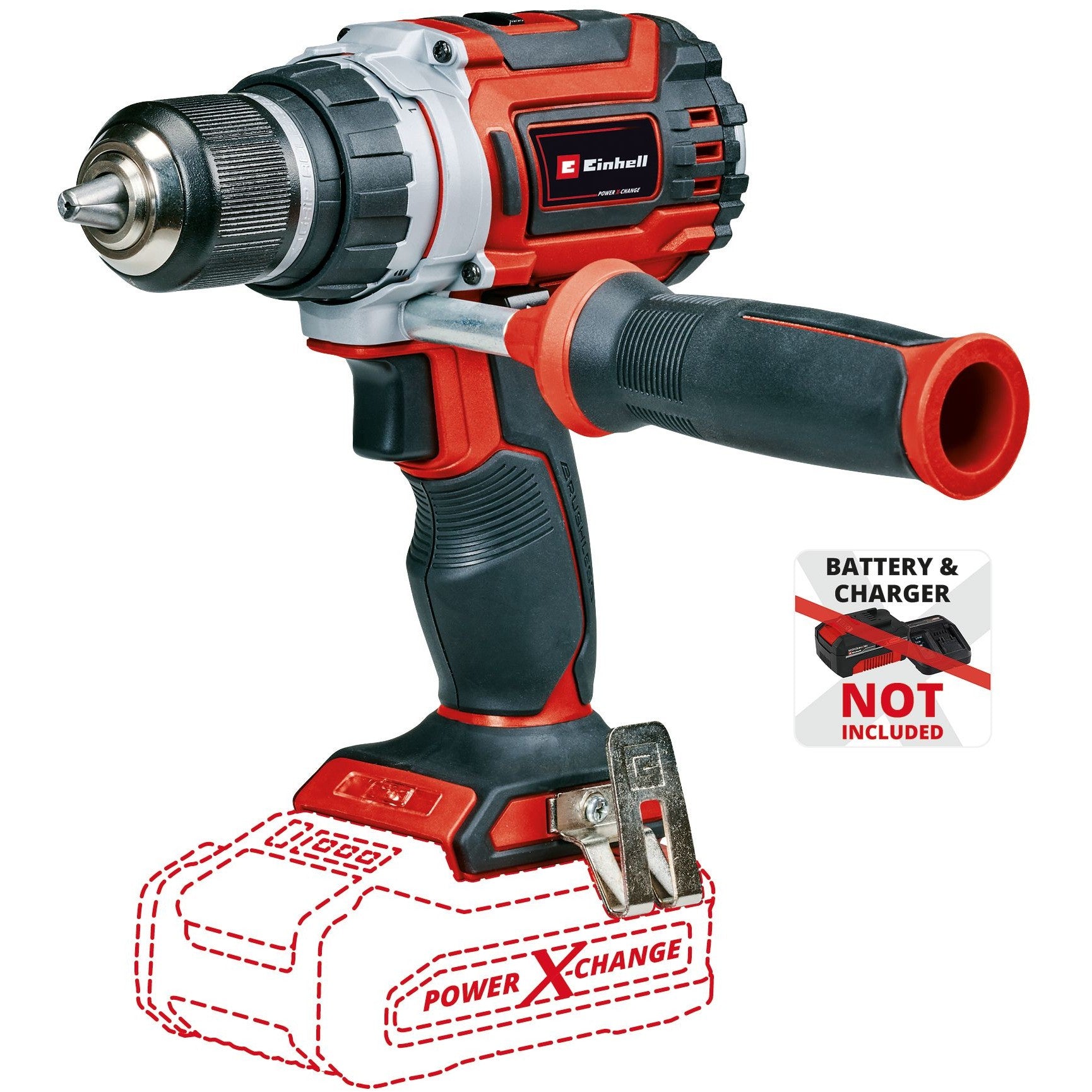 Einhell TP-CD 18/60 Li BL - Solo. Ručna bušilica. Bez četkica. Crna. Siva. Crvena. 1,3 cm. 2000 o/min. 500 o/min