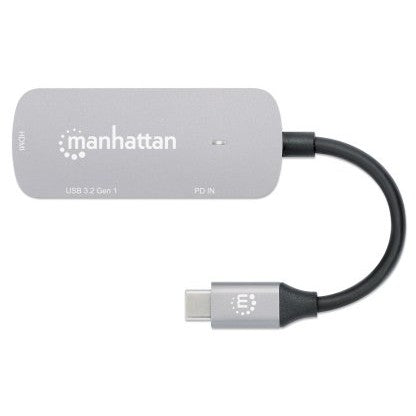 Manhattan 130707. Žični. USB 3.2 Gen 1 (3.1 Gen 1) Type-C. 100 W. Aluminij. 3840 x 2160 piksela. 30 Hz