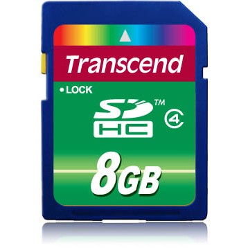 Transcend TS8GSDHC4. 8GB. SDHC. Crna.