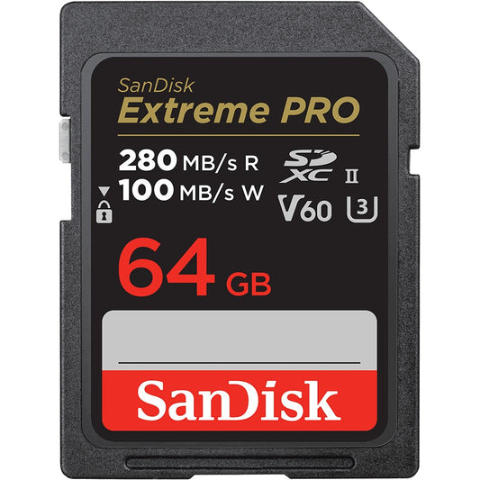 SanDisk SDSDXEP-064G-GN4IN. 64GB. SDXC. Klasa 10. UHS-II. 280MB/s. 100MB/s