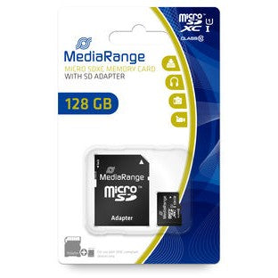 MediaRange MR945. 128GB. MicroSDXC. Klasa 10. UHS-I. 80MB/s. 20MB/s