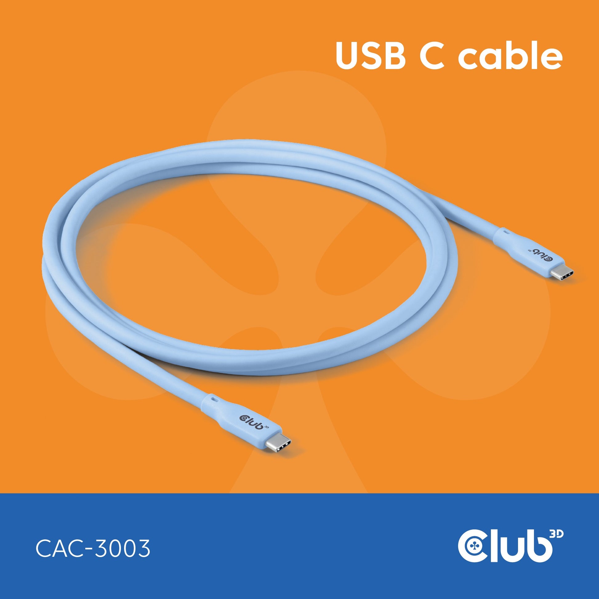 CLUB3D CAC-3003. 2 m. USB C. USB C. USB4 Gen 3x2. 40Gbps. Plavi.