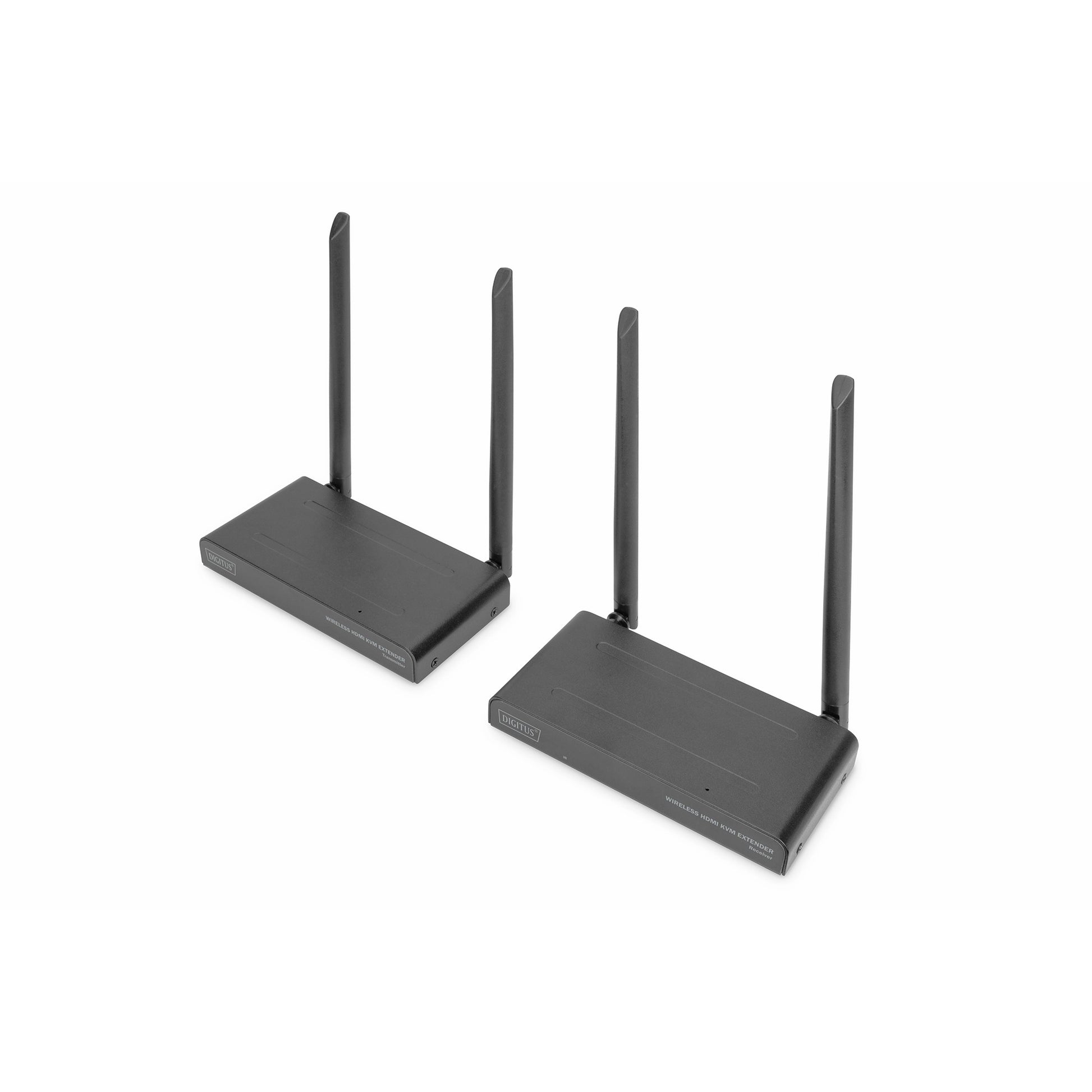 Digitus bežični HDMI KVM set za produžavanje dometa. 200 m. Predajnik i prijemnik. Bežični. Domet 200 m. 1920 x 1080 piksela. Crni. HDMI.